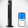 Black Smart Tower Fan with Wi-Fi App Control for Convenient Cooling